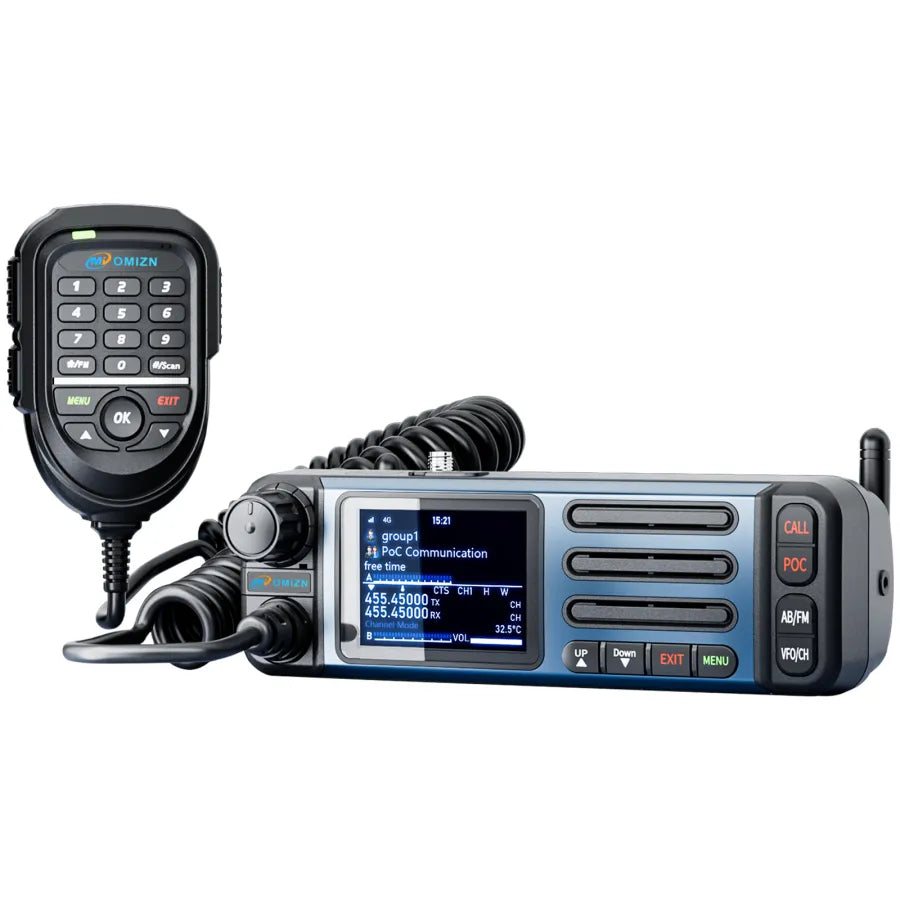 Transceptor OMIZN CT5 UHF/4G, radio móvil de doble banda, alcance ilimitado, 35 W, compatible con Android, radio para vehículo, repetidor Zello/RealPTT, GPS.