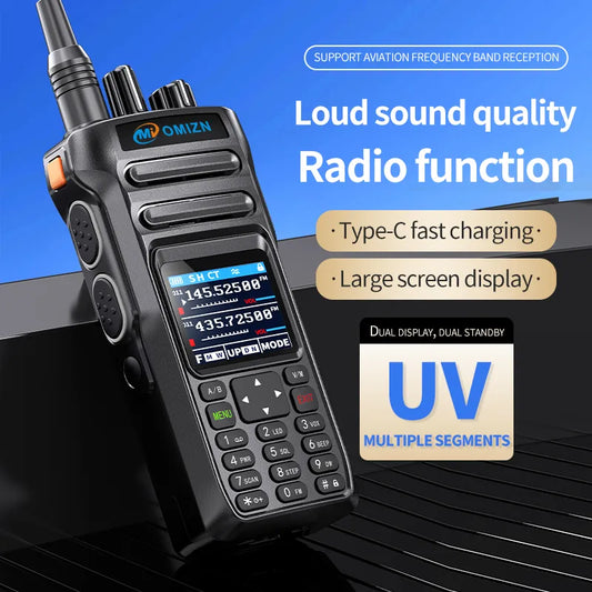 OMIZN TP80 Admite ocho bandas de frecuencia, coincidencia de frecuencia única Función de alarma Función de escaneo Frecuencia UHF 400-470MHz/VHF 136-174MHz
