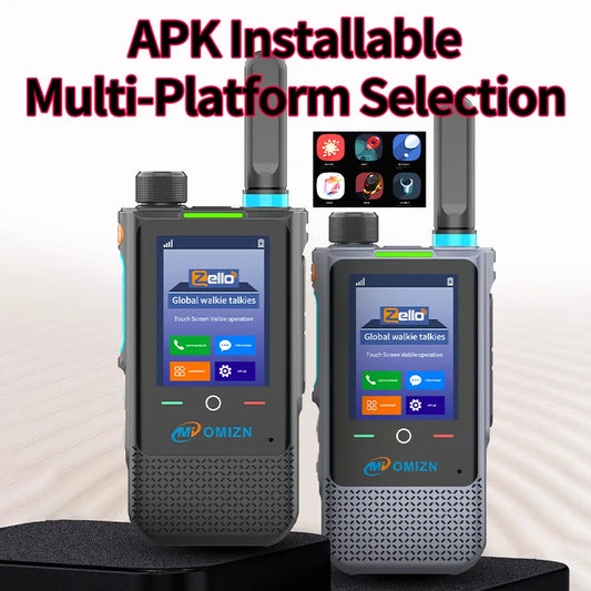 Walkie-talkie OMIZN A5 Model Global, 8000 kilómetros de distancia, sistema Android 8.1, pantalla táctil de 2,4 pulgadas
