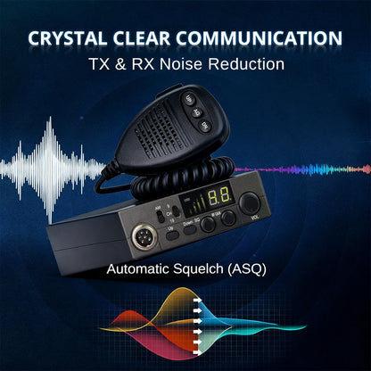 OMIZN LT-298 CB Radio AM/FM 40 canales completos, canal de emergencia instantáneo 9/19 Función ASQ, ganancia RF, conector para altavoz externo, pantalla de fácil lectura