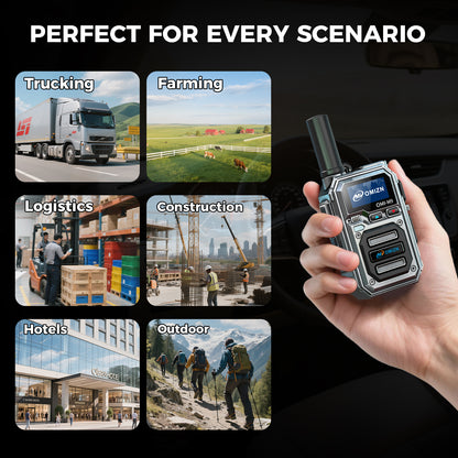 OMIZN M9 4G LTE Global Walkie Talkies – Long-Range Nationwide Communication, 5000+ km Coverage, No Monthly Fees